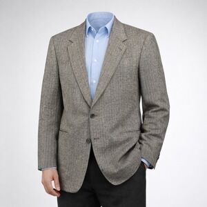 Gino Rossi Mens Sport Jacket Blazer Grey/Blue  Buttons Lining Size 48  100% Silk